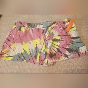 Colsie Pink and Yellow Tie-Dye Casual Shorts